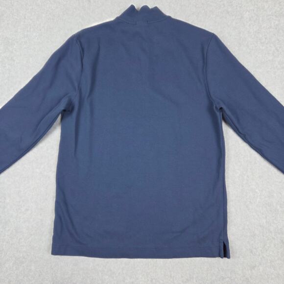 BOSS by Hugo Boss Mens Medium Navy Blue Quarter Zip Pullover Slim Fit - Picture 6 of 11